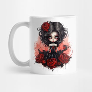 Gothic Roses Scary Girl Mug